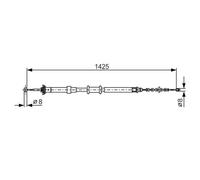 Bosch Cavo Del Freno a Mano Sinistro per Fiat 500 Panda
