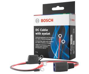 Bosch Cavo di Collegamento per Caricabatterie - 0189999280 | Cavo Batteria con Capicorda e Fusibile da 40 A - Occhielli M6, Cavo da 52 cm - Ricambio di Qualità Originale