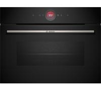 Bosch CBG7741B1 - Forno compatto da incasso, serie 8, 60 x 45 cm, prodotto in Germania, nero, pirolisi e idrolisi, autopulente, Air Fry, programmi automatici, touch screen colorato con anello di