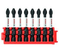BOSCH CCSPH2208 - Confezione da 8 punte di potenza Phillips P2 resistenti agli urti con clip per sistema di custodia personalizzata