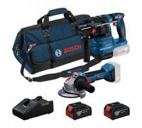 Bosch Kit 18V GBH 18V-22 + GWS 18V-8 + 2 Batterie 4 Ah + GAL 18V-40 + Borsa