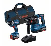 Bosch Combinato Kit 2-tlg. 18V : Gsb 18V-45 + Gbh 18V-22 + 2 X Batteria 4.0Ah,