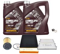 Bosch Controllo Set 10 L 5W-30 mannol Longlife per BMW 7er 745i Sx. 735i
