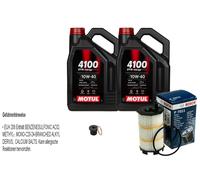 BOSCH Controllo Set 10 L MOTUL 4100 SYN-ERGY SPEC 10W40 Per Audi A5 S5
