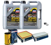 Bosch Controllo Set 10L Liqui Moly Top Tec 4100 5W-40 per Opel Vivaro Box