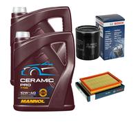 BOSCH Controllo Set 10L MANNOL Ceramic Pro 10W-40 Per Nissan Micra IV K13