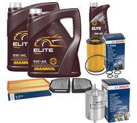 BOSCH Controllo Set 11L MANNOL ELITE 5W-40 Per Mercedes SL 350 500 G-Klasse