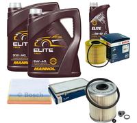 BOSCH Controllo Set 11L MANNOL ELITE 5W-40 Per Opel Movano Kasten 2.5 DTi