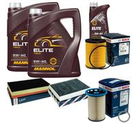 BOSCH Controllo Set 11L MANNOL ELITE 5W-40 Per Porsche Cayenne 4.8 Turbo