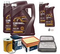 BOSCH Controllo Set 12 L MANNOL DIESEL TDI 5W-30 Per Mercedes-Benz E-Klasse