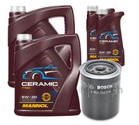 BOSCH Controllo Set 12L MANNOL Ceramic 5W-30 Per Jaguar XJ 6 Sovereign 4.0