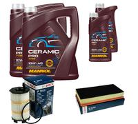 BOSCH Controllo Set 12L MANNOL Ceramic Pro 10W-40 Per Audi Q7 4LB 4.2 FSI