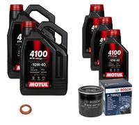 Bosch Controllo Set 13 L Motul 4100 Syn-Nergy Spec 10W40 per Nissan 370 Z