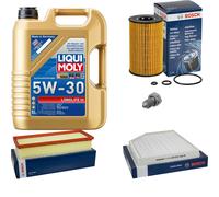 BOSCH Controllo set 5 L Liqui Moly Long Life 3 5W-30 per Audi A4 Avant 2.0