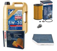 BOSCH Controllo set 5 L Liqui Moly Long Life 3 5W-30 per Audi A4 Avant 2.0