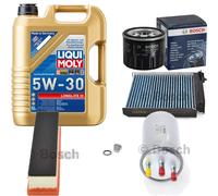 BOSCH Controllo set 5 L Liqui Moly Long Life 3 5W-30 per Dacia Logan MCV 1.5