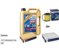 BOSCH Controllo set 5 L Liqui Moly Long Life 3 5W-30 per VW Polo 1.4 FSI