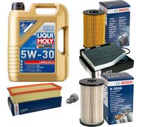 BOSCH Controllo set 5 L Liqui Moly Long Life 3 5W-30 per VW Tiguan 2.0 TDI