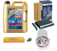 BOSCH Controllo set 5 L Liqui Moly Long Life 3 5W-30 per VW Variante Di Polo 1.9