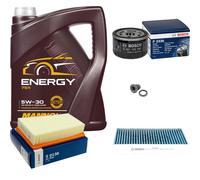 Bosch Controllo Set 5 L mannol 5W-30 Energia per Legno Renault Fluence 1.6