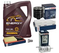 Bosch Controllo Set 5 L mannol 5W-30 Energia per VW Caddy III Combinato 1.4 Seat