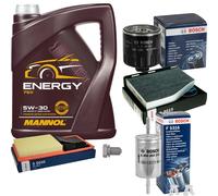 BOSCH Controllo Set 5 L MANNOL 5W-30 Energy Per VW Golf Plus 1.4 16V