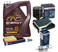 BOSCH Controllo Set 5 L MANNOL 5W-30 Energy Per VW Golf Plus 1.4 16V Seat