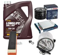 BOSCH Controllo Set 5 L MANNOL 5W-30 LONG LIFE Per Dacia Logan MCV 1.5 dCi