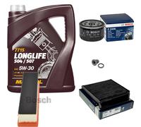 BOSCH Controllo Set 5 L MANNOL 5W-30 LONG LIFE Per Dacia Logan MCV 1.5 dCi