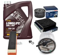 BOSCH Controllo Set 5 L MANNOL 5W-30 LONG LIFE Per Dacia Logan MCV 1.5 dCi