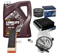 BOSCH Controllo Set 5 L MANNOL 5W-30 LONG LIFE Per Dacia Logan MCV 1.5 dCi