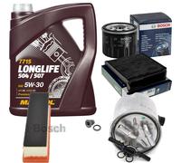 BOSCH Controllo Set 5 L MANNOL 5W-30 LONG LIFE Per Dacia Logan MCV 1.5 dCi