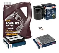 BOSCH Controllo Set 5 L MANNOL 5W-30 LONG LIFE Per Honda CR-V IV 2.0 AWD