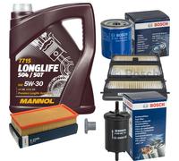 BOSCH Controllo Set 5 L MANNOL 5W-30 LONG LIFE Per Lancia Zeta 2.0 16V