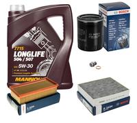 BOSCH Controllo Set 5 L MANNOL 5W-30 LONG LIFE Per Mitsubishi Colt VI 1.3