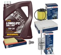 BOSCH Controllo Set 5 L MANNOL 5W-30 LONG LIFE Per Seat Ibiza III 1.6 16V