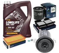 BOSCH Controllo Set 5 L MANNOL 5W-30 LONG LIFE Per Toyota Avensis 1.8 2.0