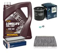 BOSCH Controllo Set 5 L MANNOL 5W-30 LONG LIFE Per Toyota Yaris 1.3 1.0