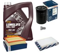 Bosch Controllo Set 5 L mannol 5W-30 Longlife per Audi A6 4B C5 1.8 T.