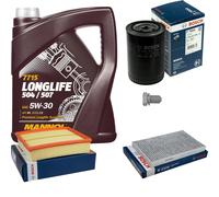 BOSCH Controllo Set 5 L MANNOL 5W-30 LONGLIFE Per Audi A6 4B C5 1.8 T