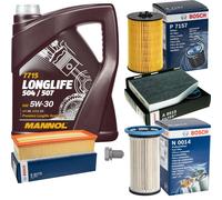 Bosch Controllo Set 5 L mannol 5W-30 Longlife per VW Caddy IV Immobiliare 2.0