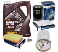 BOSCH Controllo Set 5 L MANNOL 5W-30 LONGLIFE Per VW Passat Variant 1.9 TD