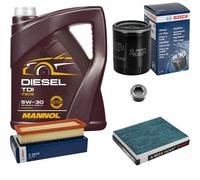BOSCH Controllo Set 5 L MANNOL Diesel TDI 5W-30 Per Fiat Punto Evo 1.2 1.4