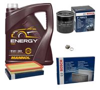 Bosch Controllo Set 5 L mannol Energia 5W-30 per Subaru Impreza Station Vagone