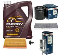 BOSCH Controllo set 5 L MANNOL Energia Ultra JP 5W-20 per Ford Focus II