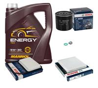 BOSCH Controllo Set 5 L MANNOL Energy 5W-30 Per Daihatsu Terios J2 1.5 4x4