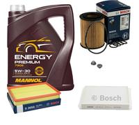 Bosch Controllo Set 5 L mannol Energy Premium 5W-30 per IN Legno Per Opel Meriva