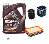 BOSCH Controllo Set 5 L MANNOL LONGLIFE 504/507 5W-30 Per Suzuki SX4 S-Cross