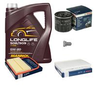Bosch Controllo Set 5 L mannol Longlife 508/509 0W-20 per VW Up 121 122