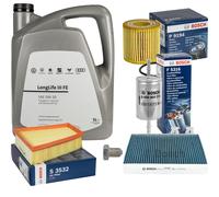 BOSCH Controllo Set 5 L VW Olio Motore 0W-30 LONGLIFE III FE Per Polo 1.2